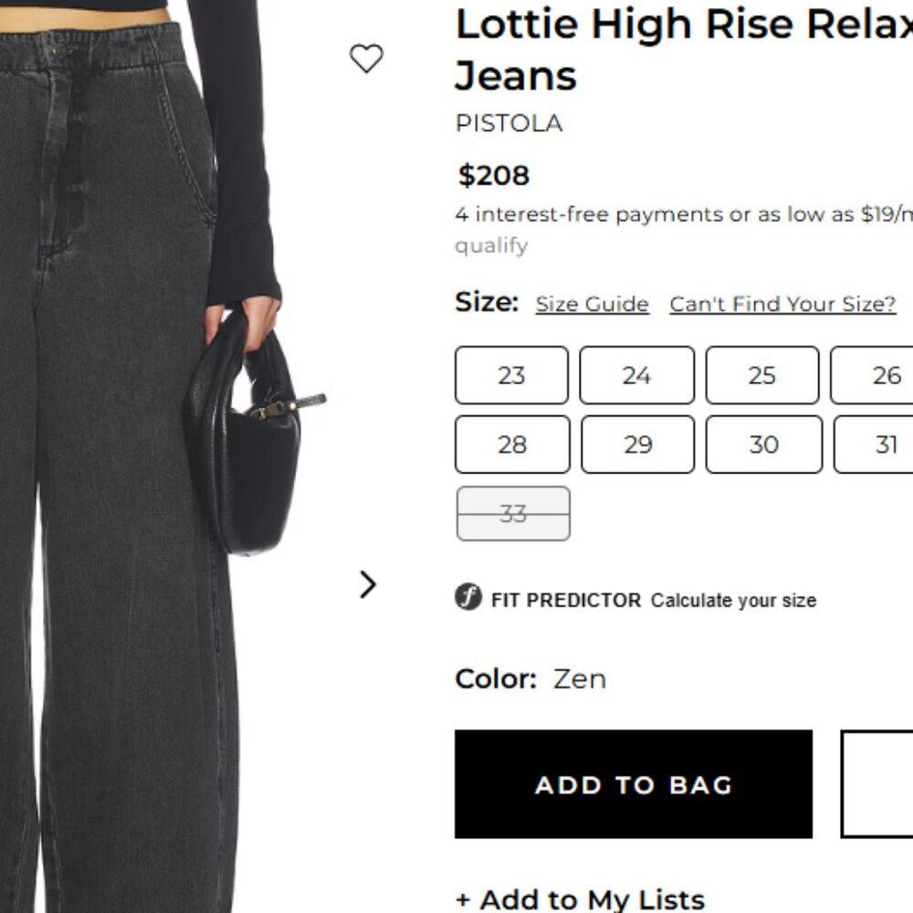 Pistola Lottie Barrel Jeans Zen Wash Size 28 NWT High Rise Bowed Leg Sold Out - Picture 7 of 10